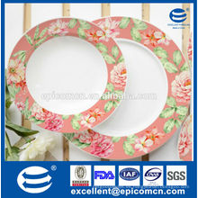 Flores de primavera de impresión placa de postre de cerámica y la placa de fruta